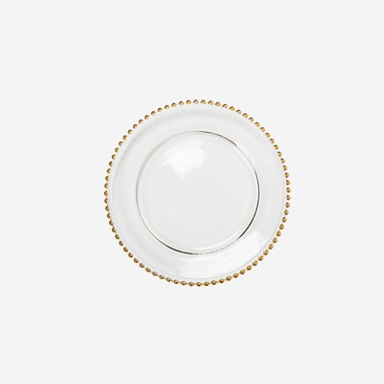 Gold pearls bread plate 15 cm.