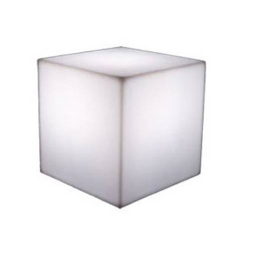 Hocker Würfel weiss Led 43x43 cm.