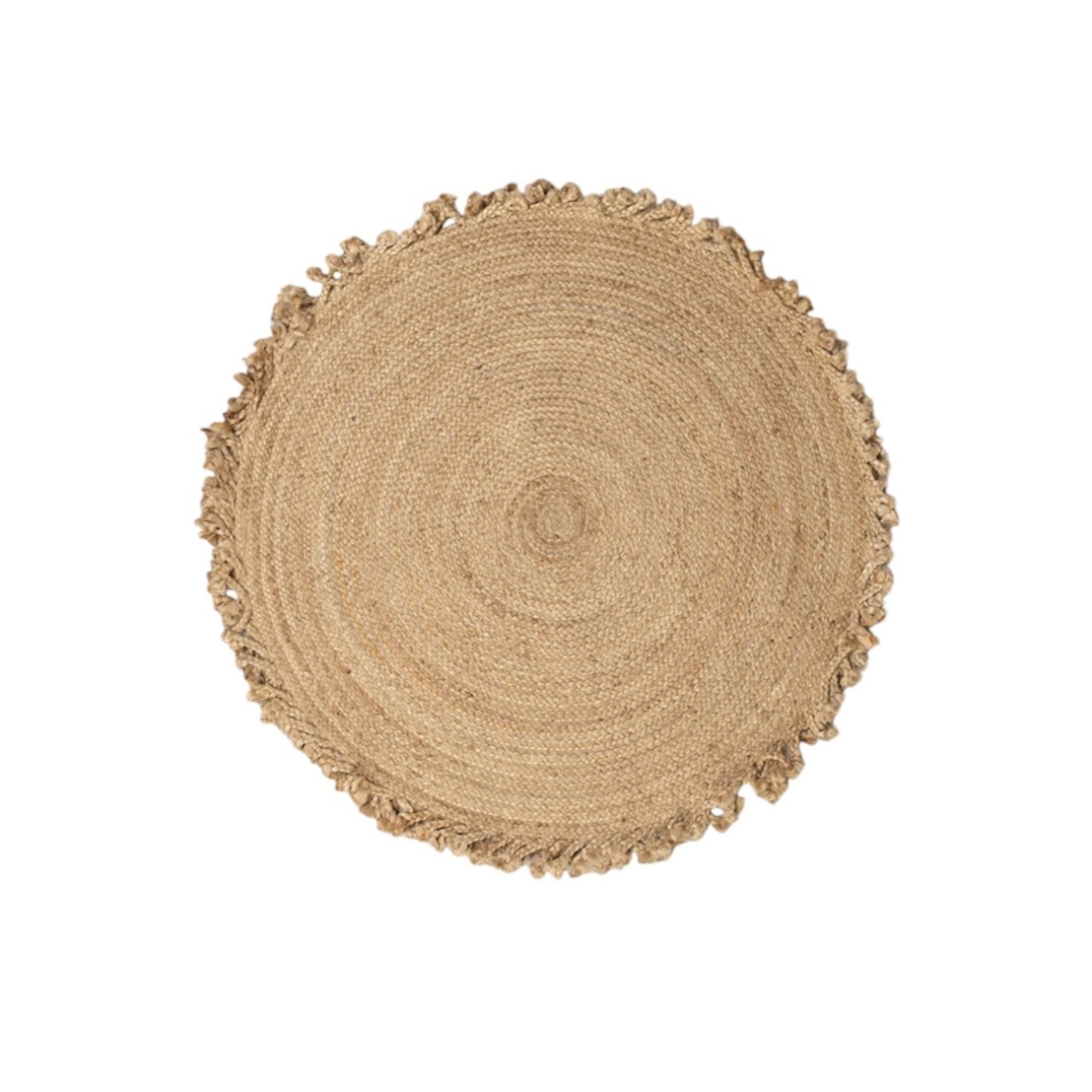 Jute carpet with fringes 120 cm.