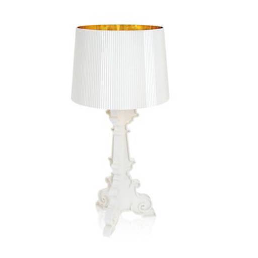 Lampara blanco/oro 37 cm.
