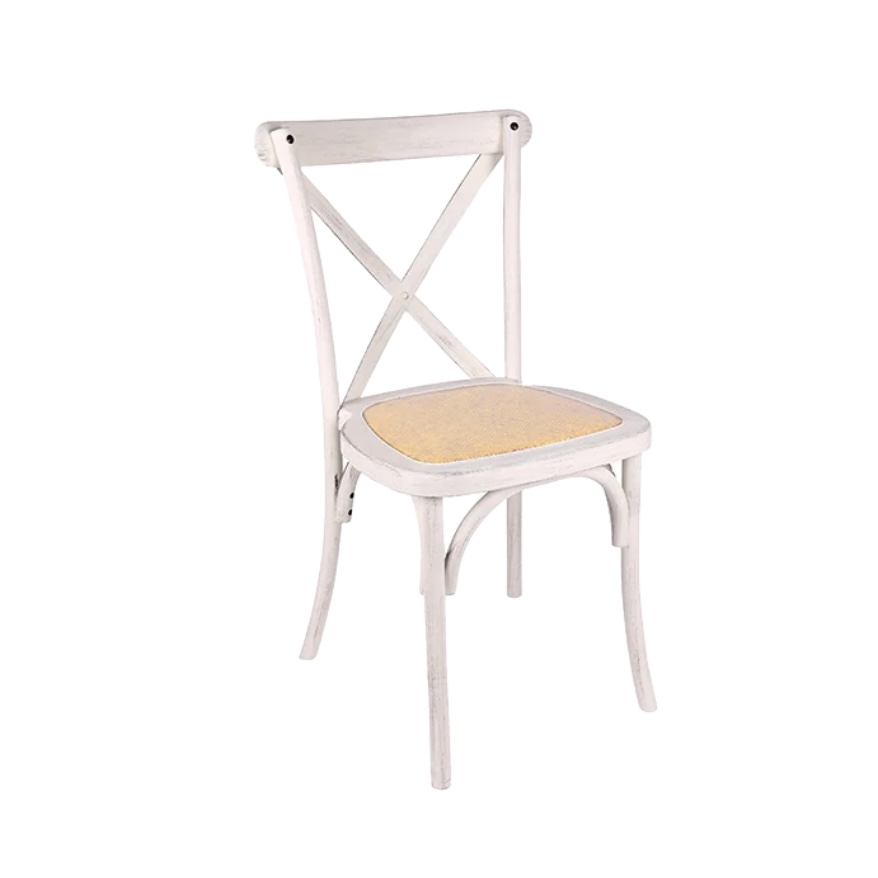 Silla Croosback Blanca 74x80 cm.