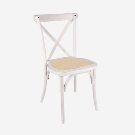 White Croosback Chair 74x80 cm.