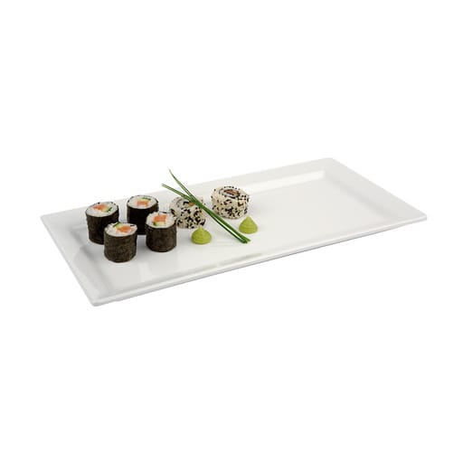 White tray 18x50 cm.